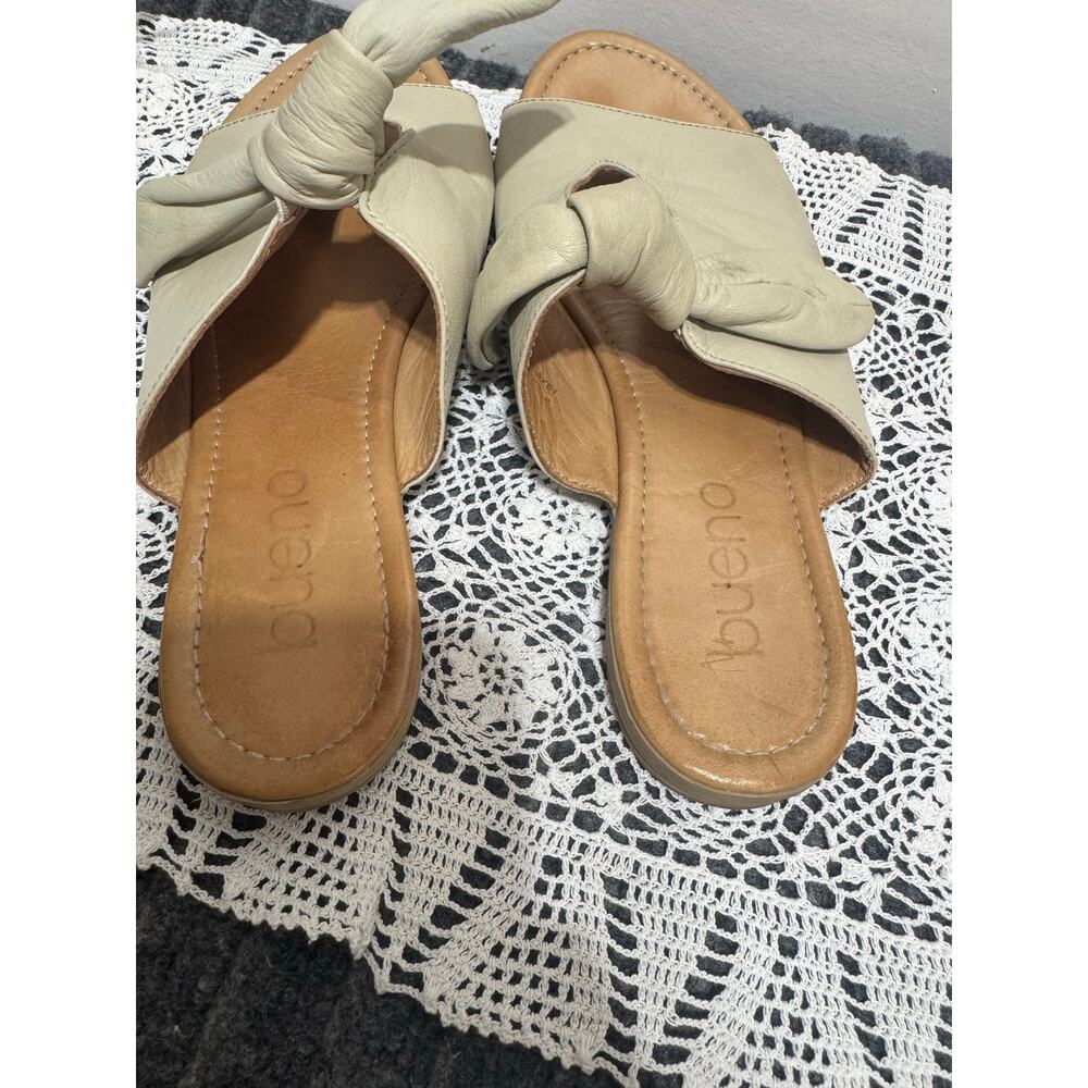 Bueno Joley Leather Tie Bow Slide Sandals Bamboo Size 10.5 - Picture 4 of 9
